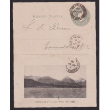 ARGENTINA ENTERO POSTAL GJ CAP-27-M TARJETA POSTAL CON ILUSTRACION USADA U$ 50